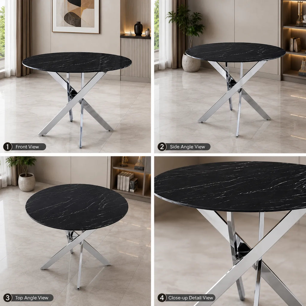 Table Repas Jessica Pieds Chrome