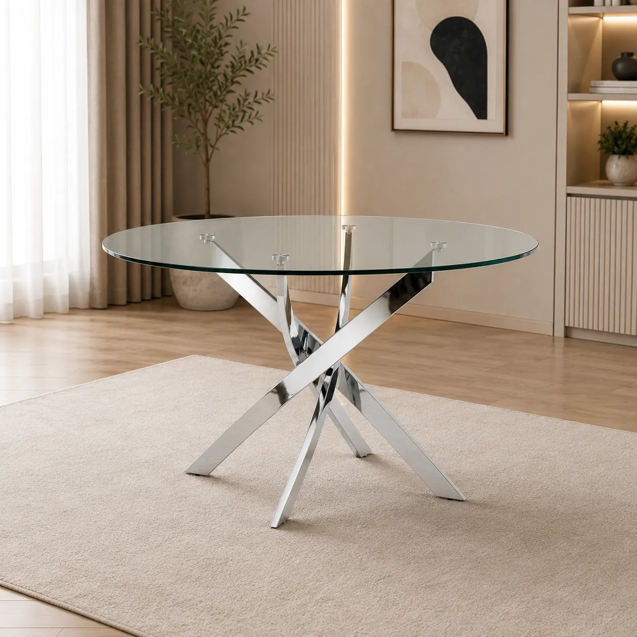 Table Repas Jessica Pieds Chrome