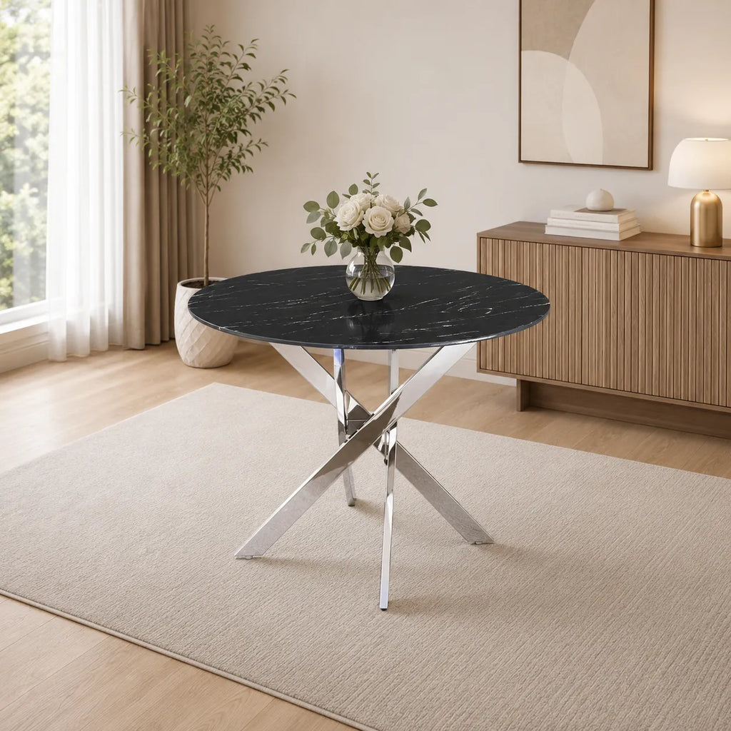 Table Repas Jessica Pieds Chrome
