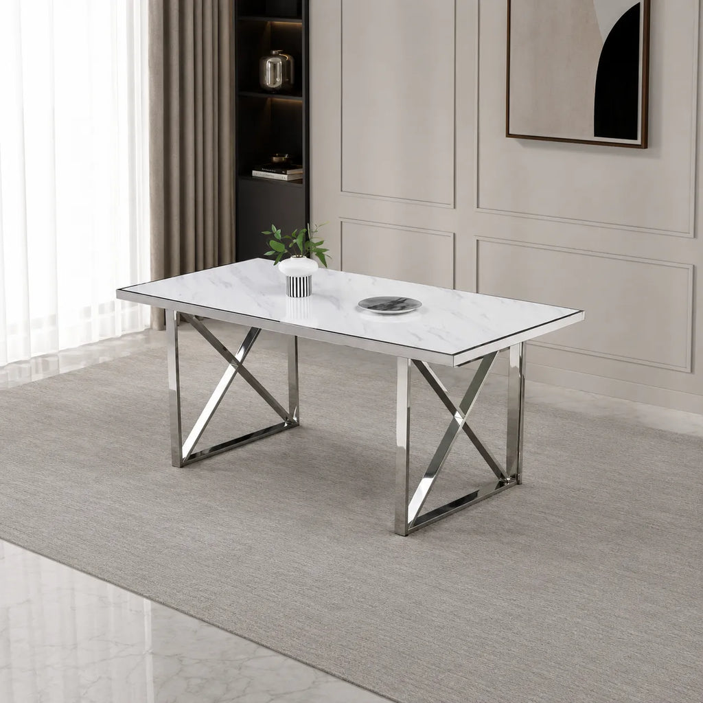 Table Repas Levanto Chrome 180X90