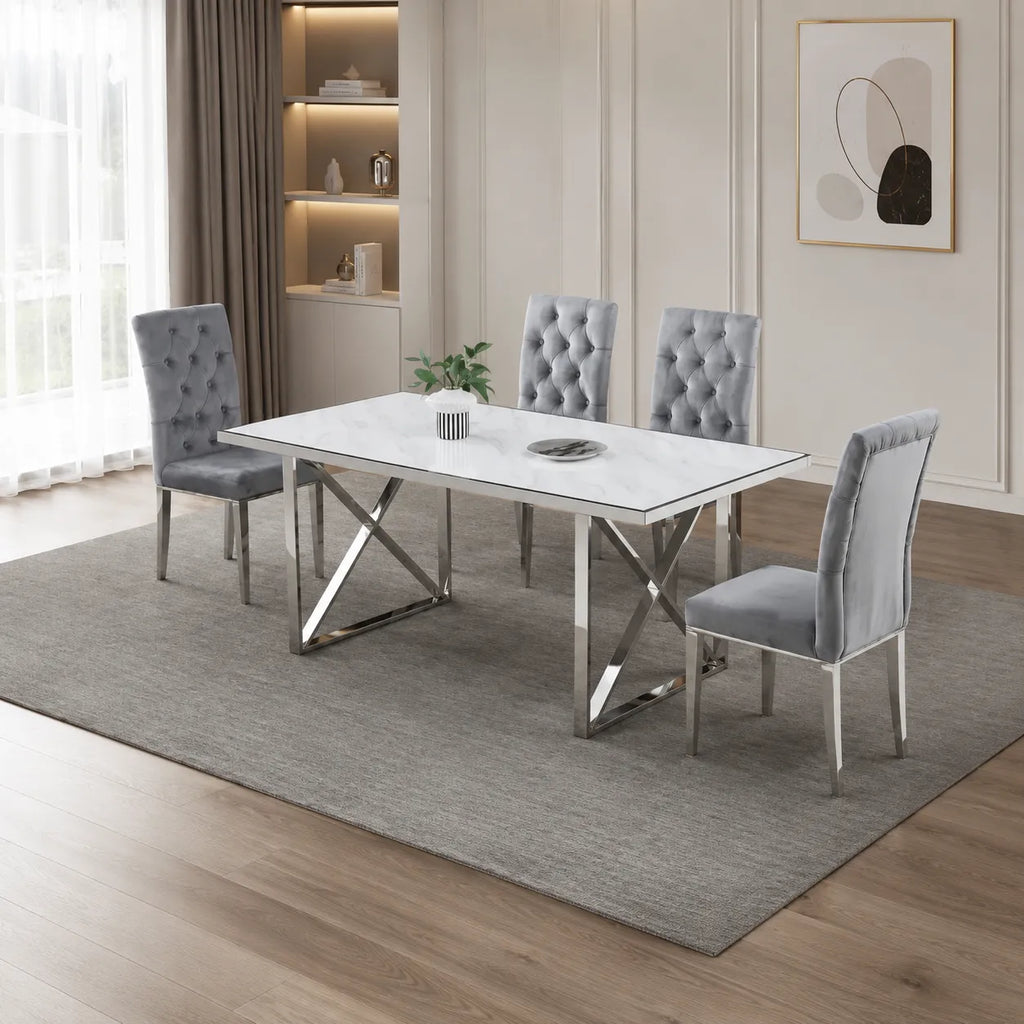 Table Repas Levanto Chrome 180X90