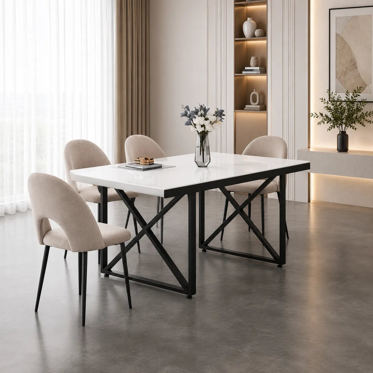 Table Repas Levanto Metal Pieds Noir 180x90x75 CM