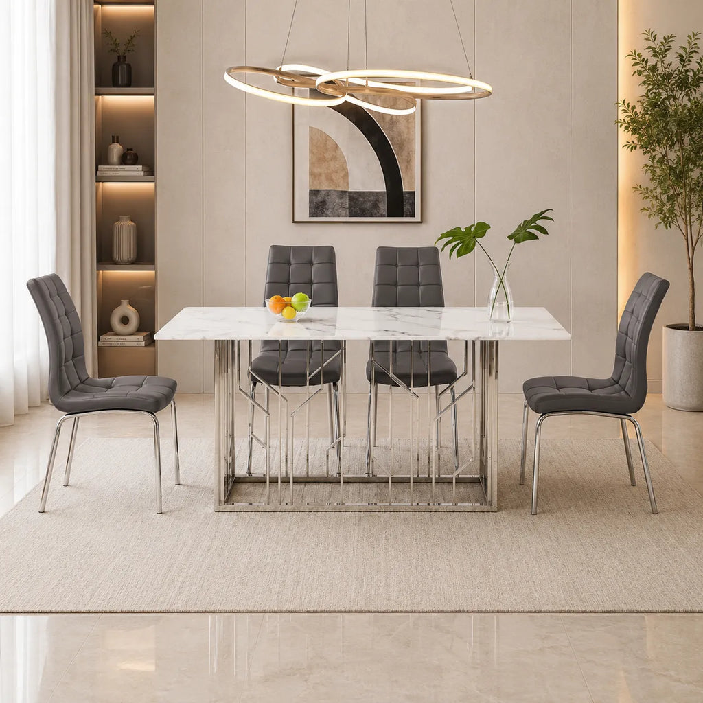 Table Repas Portfolio Marbre Blanc 180x90CM