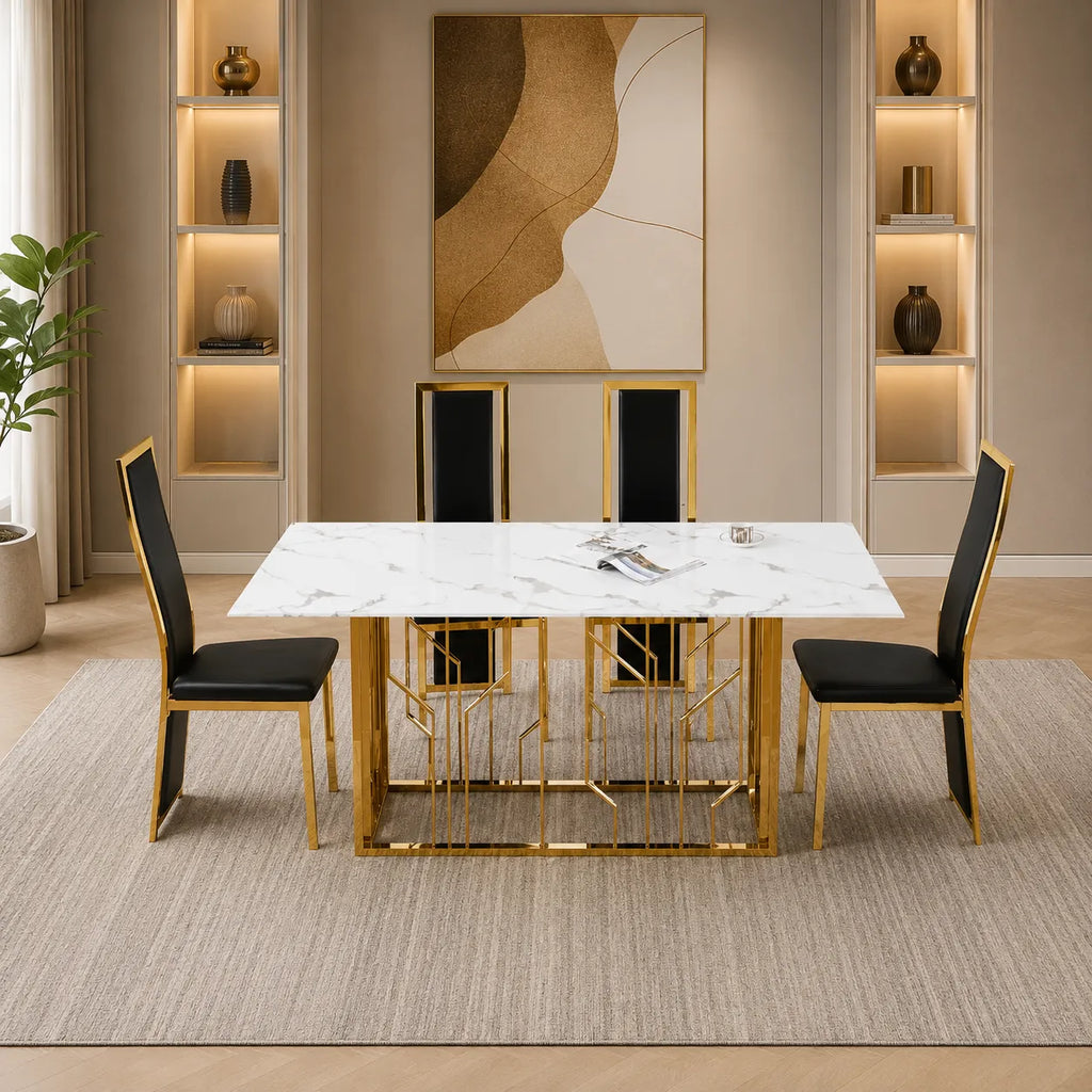 Table Repas Portfolio Marbre Blanc 180x90CM