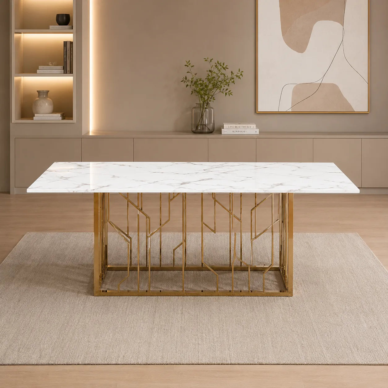 Table Repas Portfolio Marbre Blanc 180x90CM