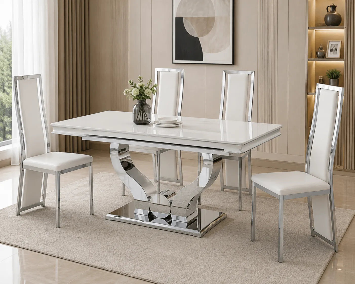 Table Repas Trofy Resine Blanche 150CM