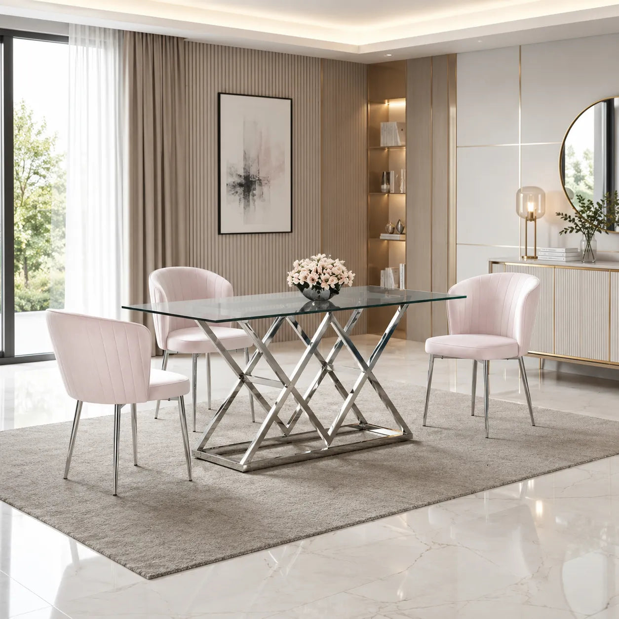 Table Triangle Chrome 180x90 CM