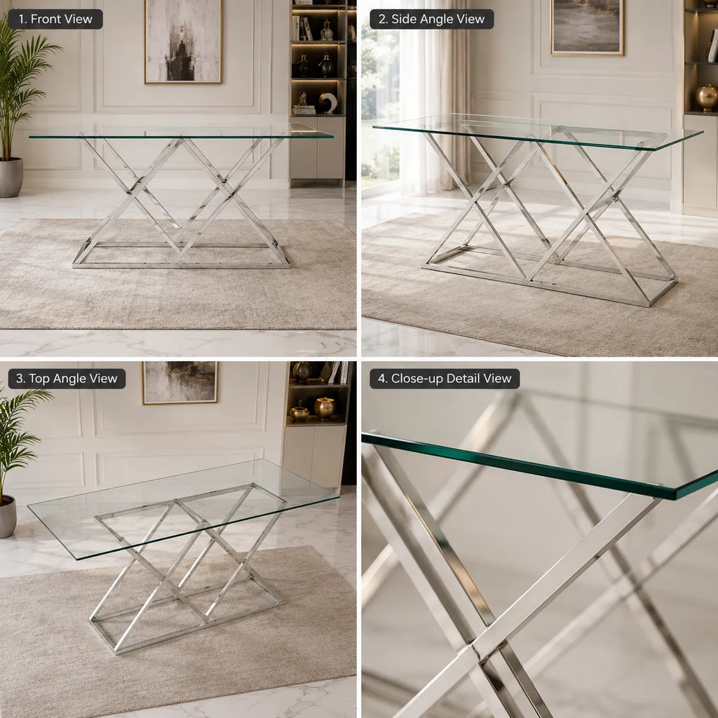 Table Triangle Chrome 180x90 CM