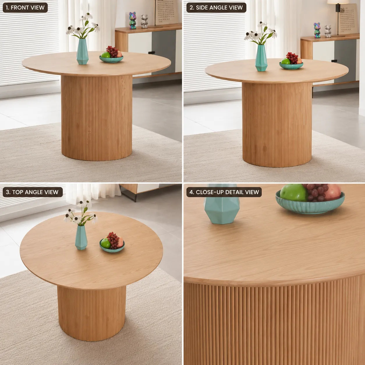 Table à Manger Baieta Pied Chene Plateau Chene  120x75 CM