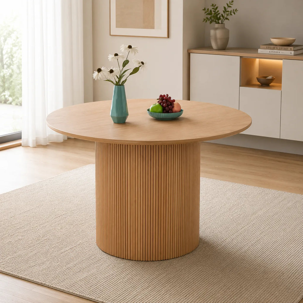 Table à Manger Baieta Pied Chene Plateau Chene  120x75 CM