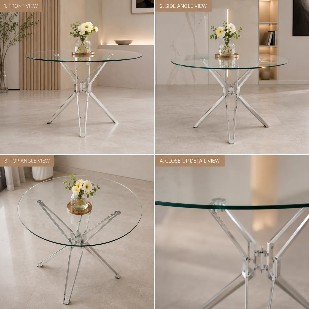 Table à Manger Electra Pieds Chrome