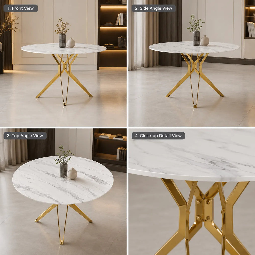 Table à Manger Electra Pieds Dore