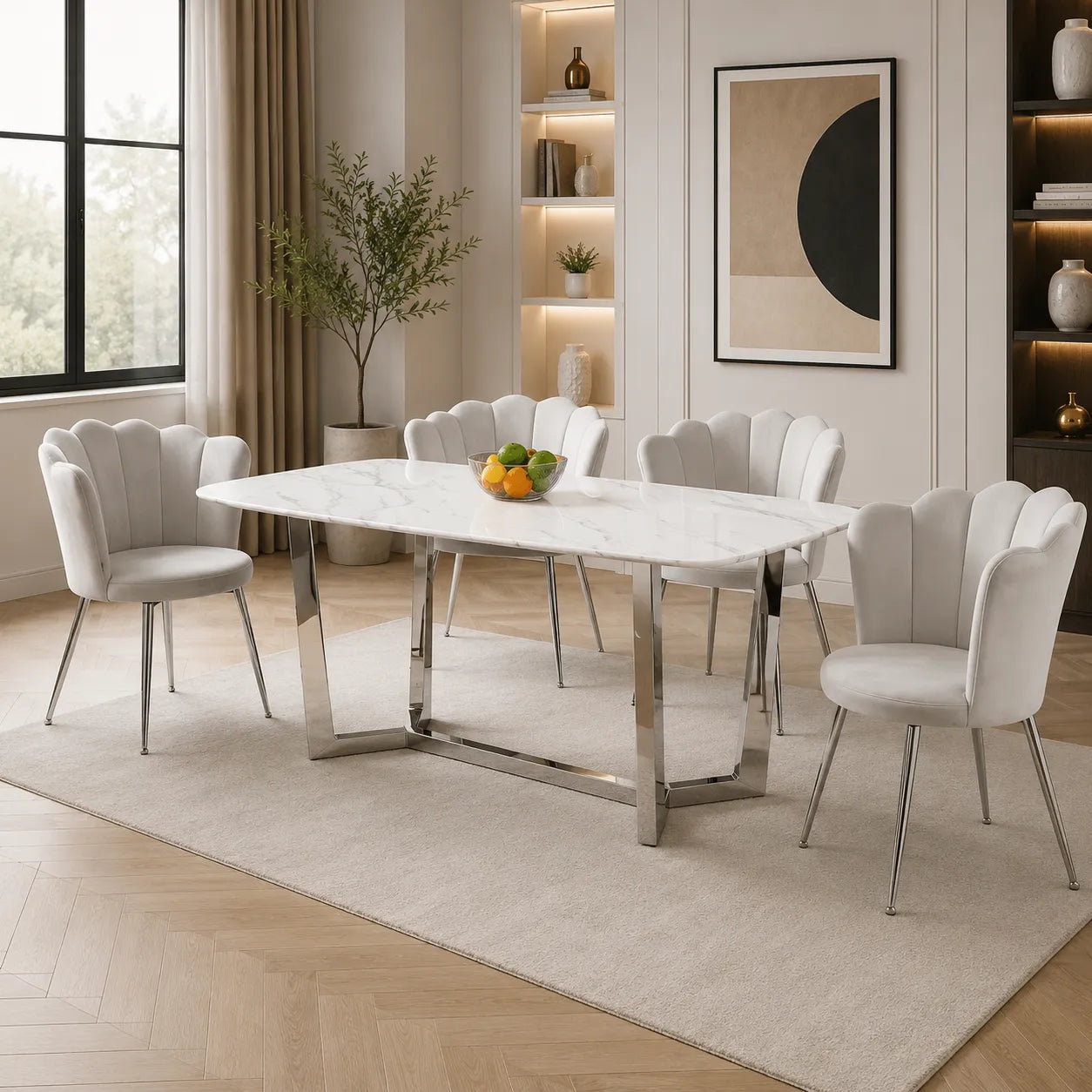 Table à Manger Gossip Marbre Blanc 180x90CM