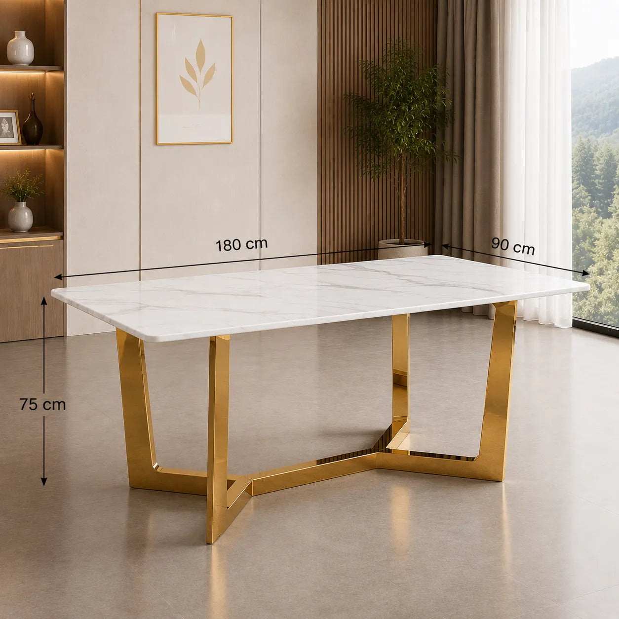 Table à Manger Gossip Marbre Blanc 180x90CM