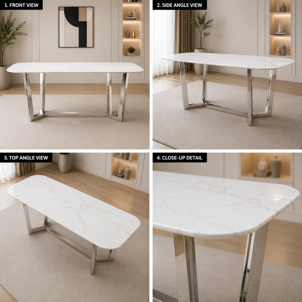 Table à Manger Gossip Marbre Blanc 180x90CM