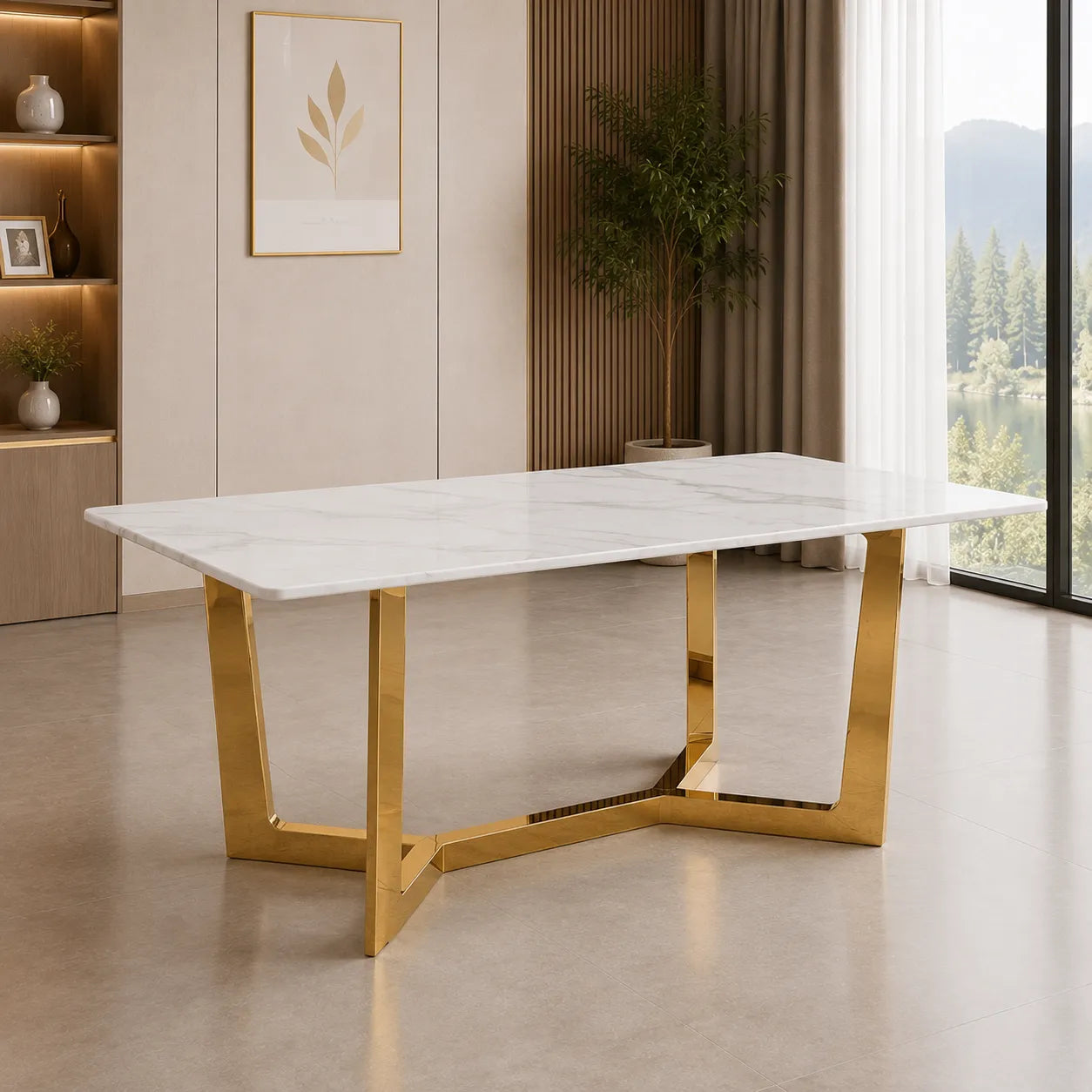 Table à Manger Gossip Marbre Blanc 180x90CM