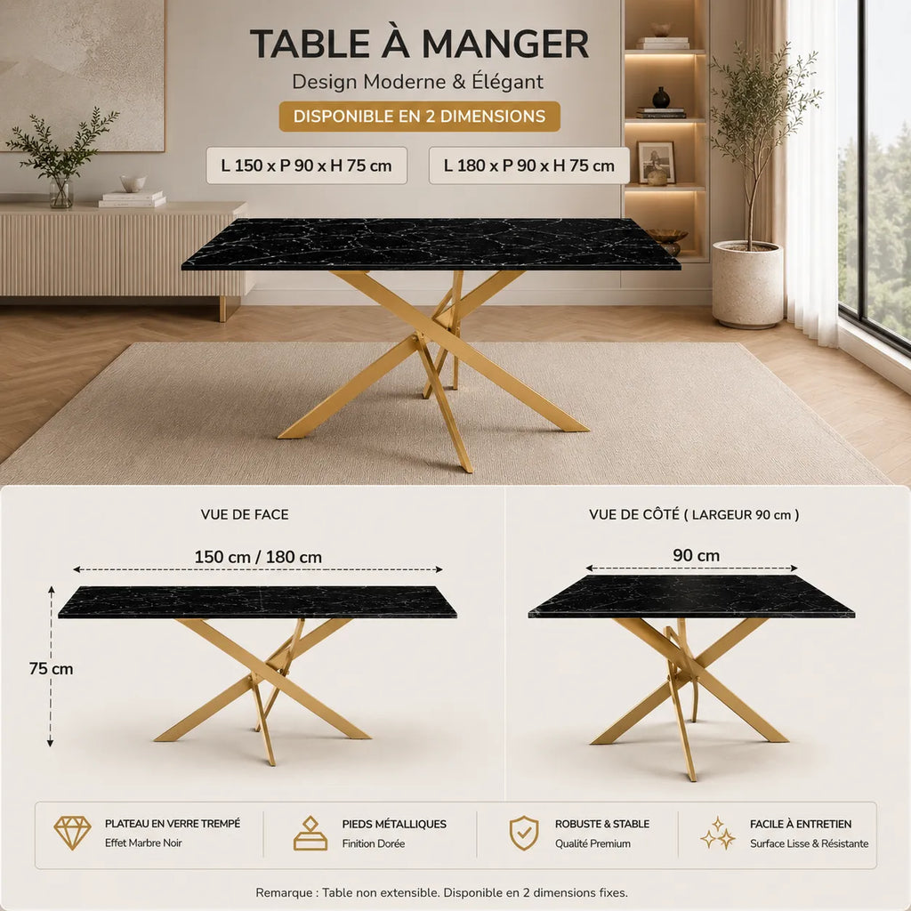 Table à Manger Melissa Pieds Gold