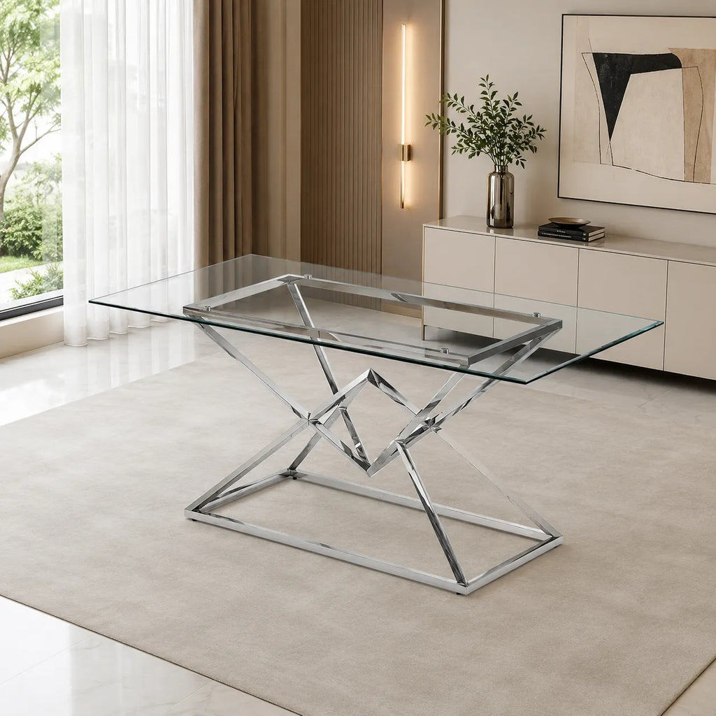 Table a Manger Pyra Argent 1m50
