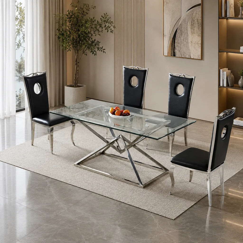 Table a Manger Pyra Argent 1m50