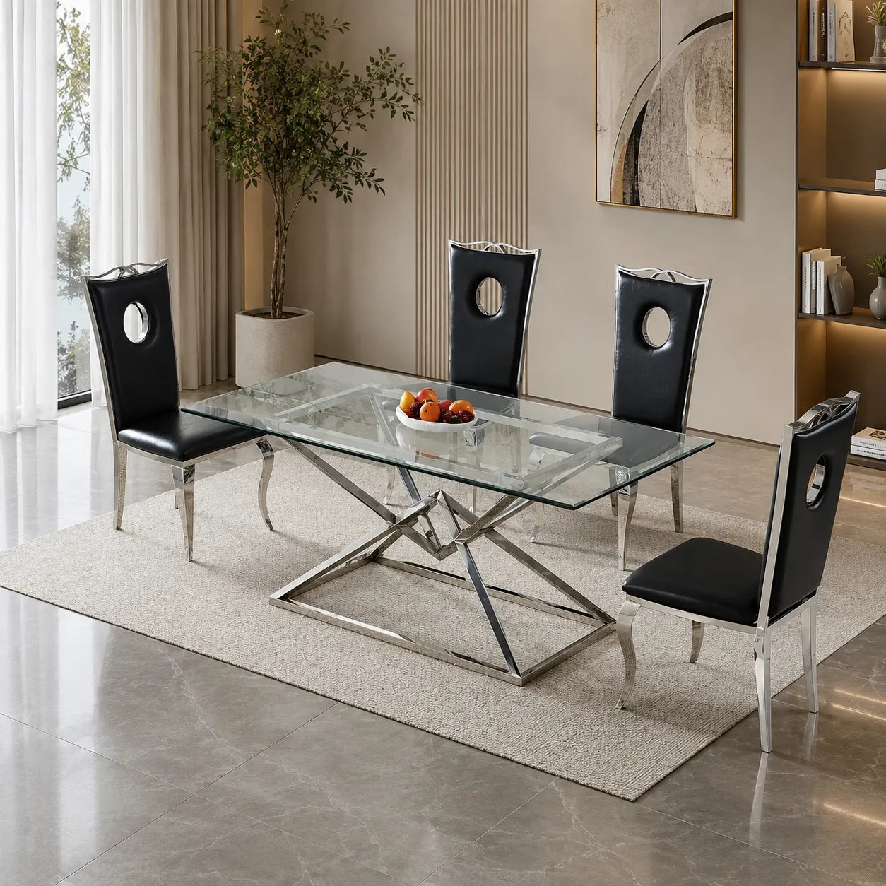 Table a Manger Pyra Argent 1m50