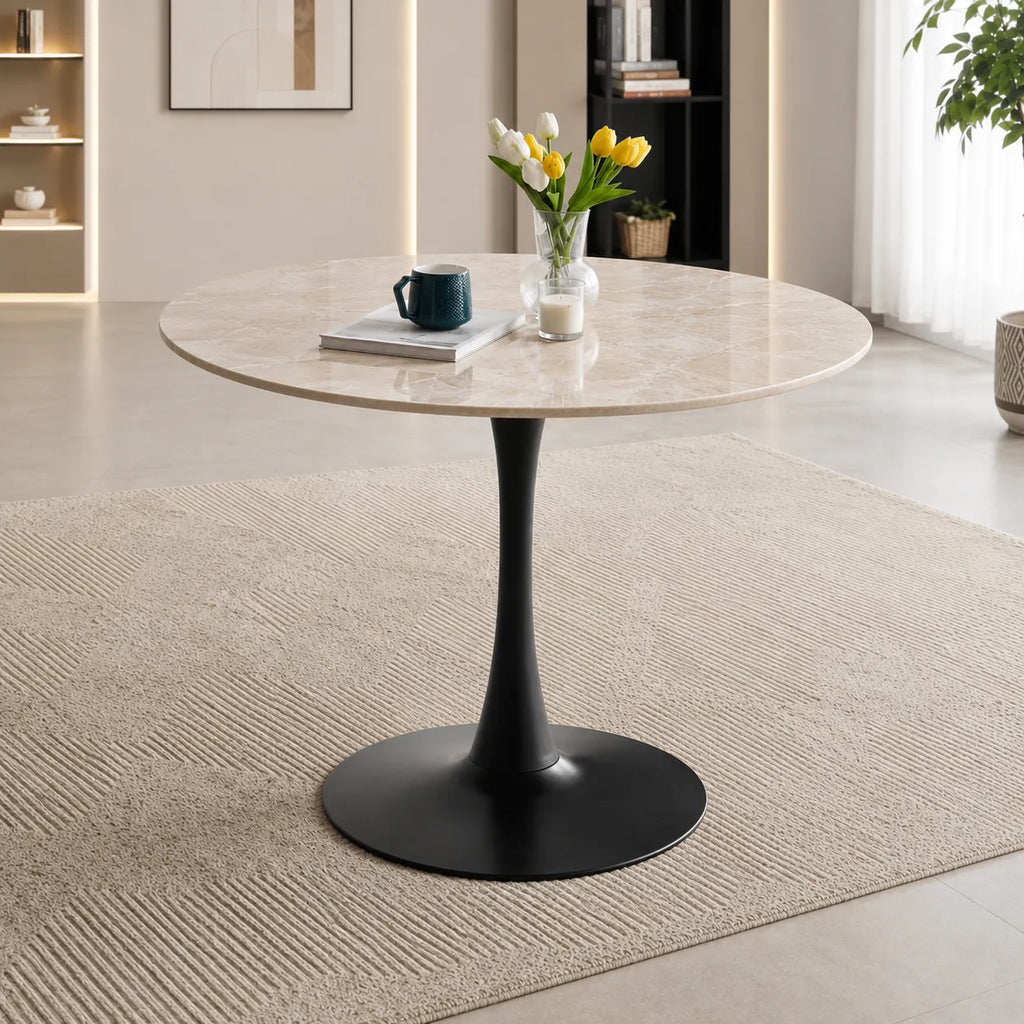 Table à Manger Rosa Pied Noir 100x100x75CM