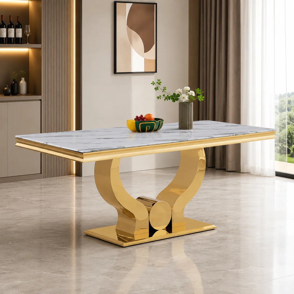 Table à Manger Trofy Gold Blanc