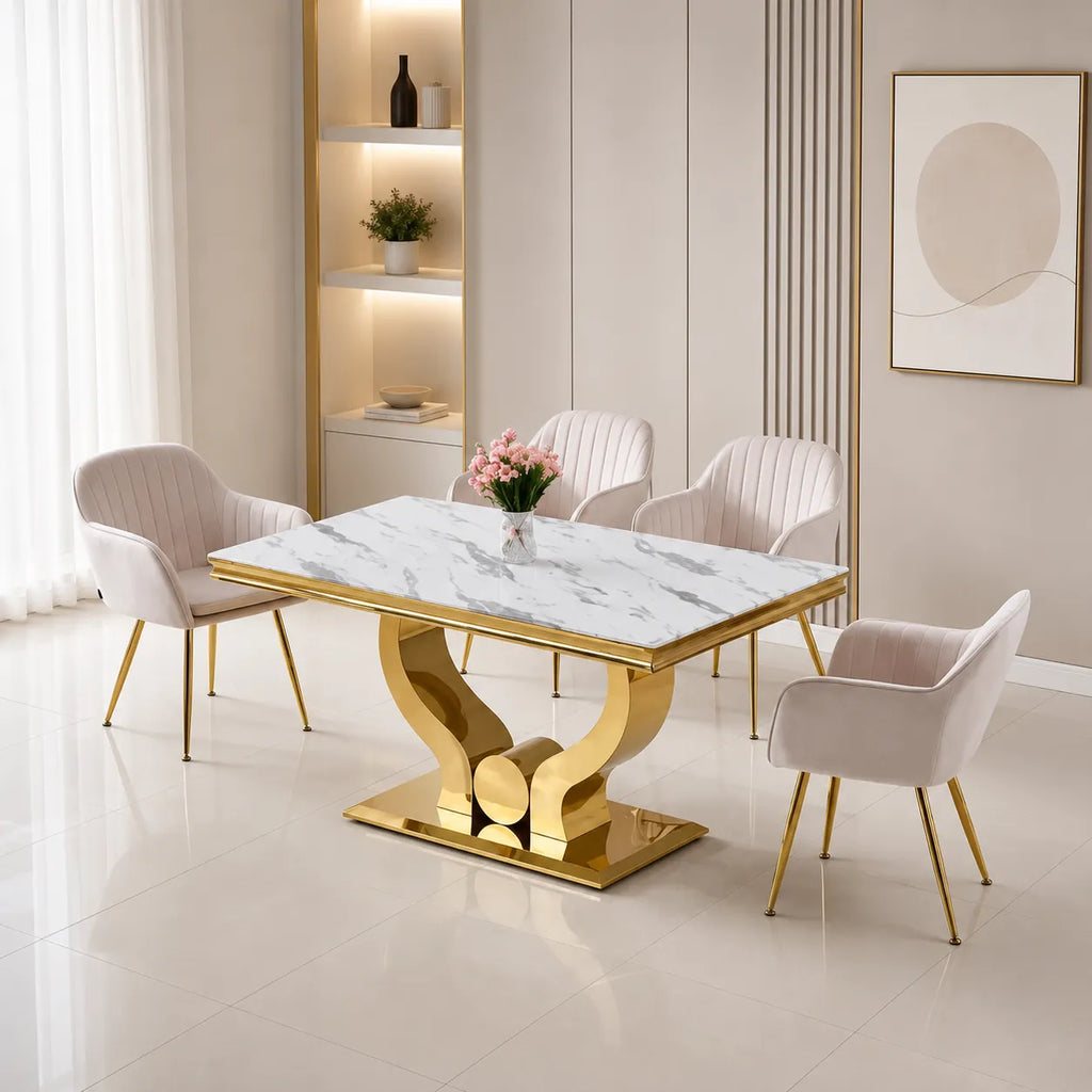 Table à Manger Trofy Gold Blanc