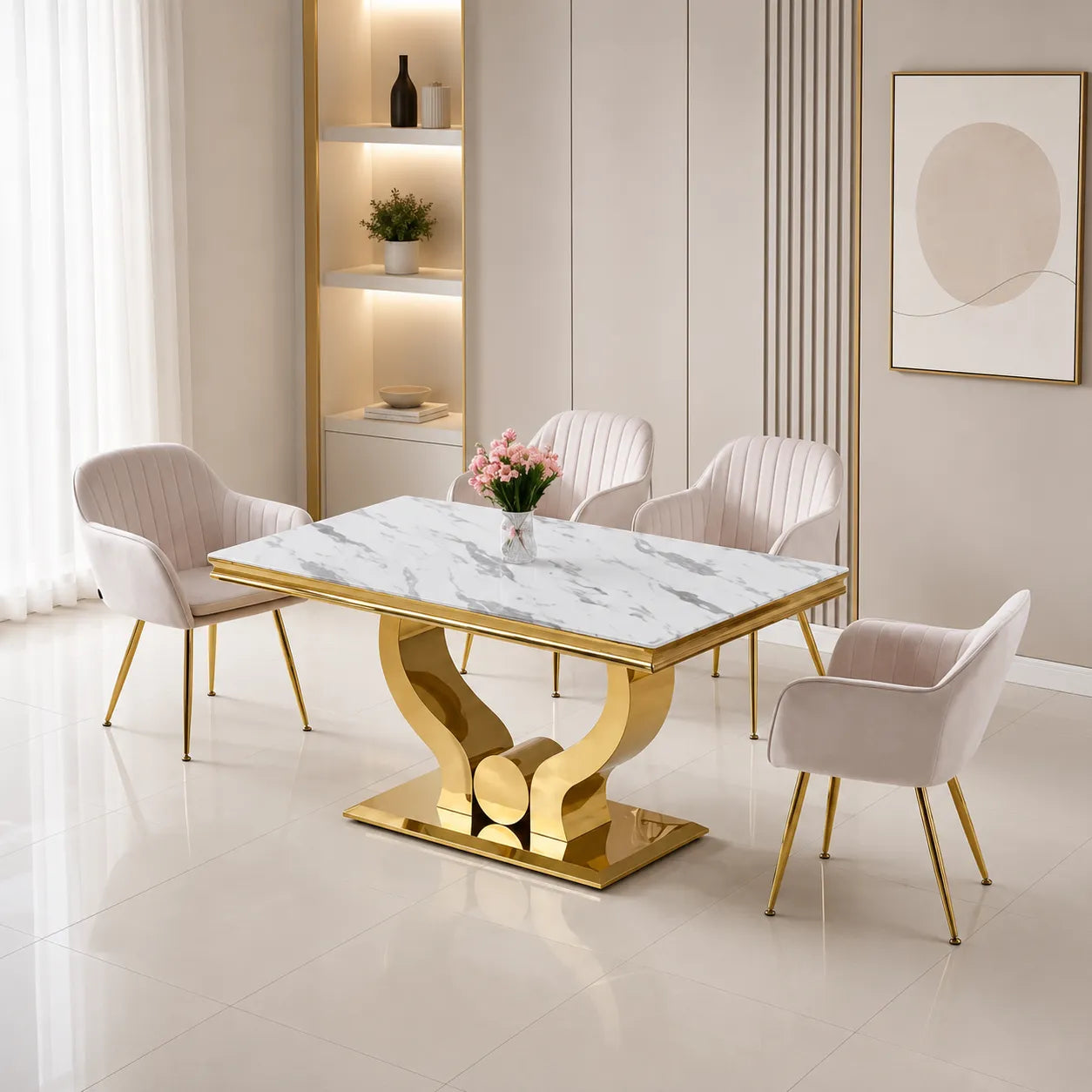 Table à Manger Trofy Gold Blanc