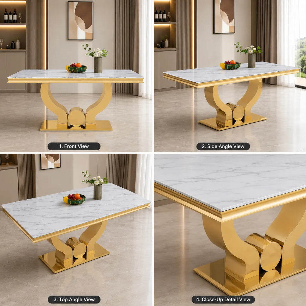 Table à Manger Trofy Gold Blanc
