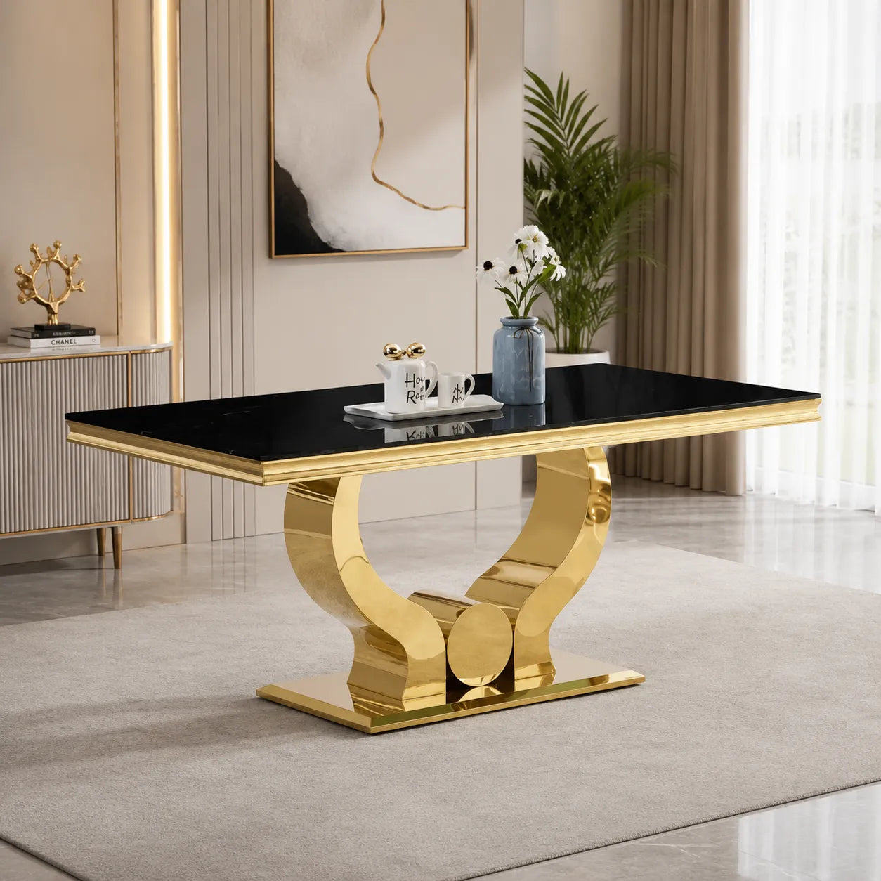 Table à Manger Trophy Gold Noir