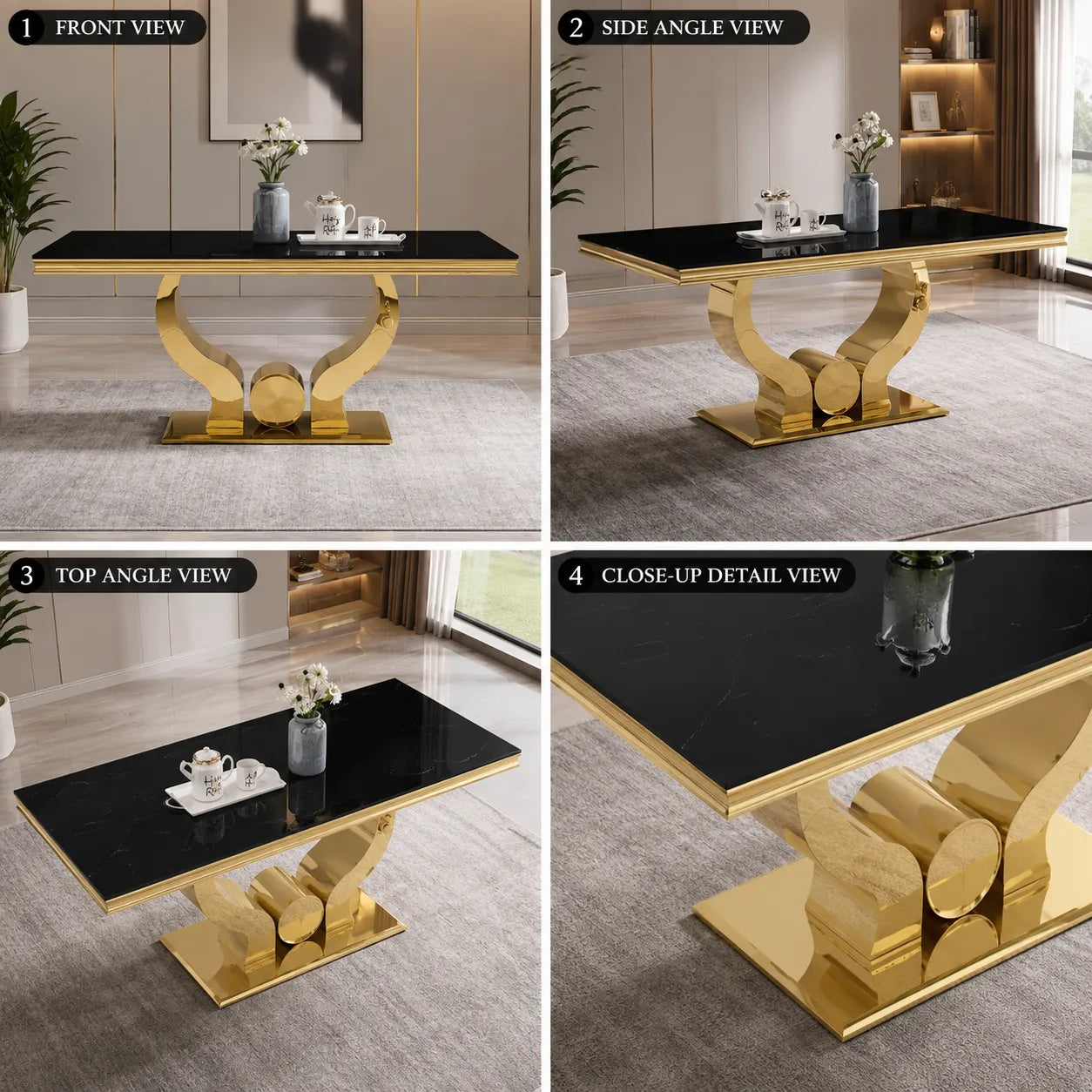 Table à Manger Trophy Gold Noir