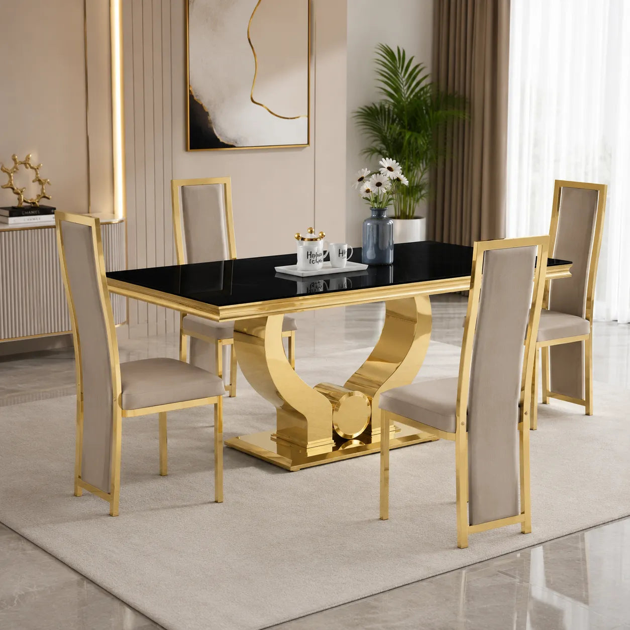 Table à Manger Trophy Gold Noir