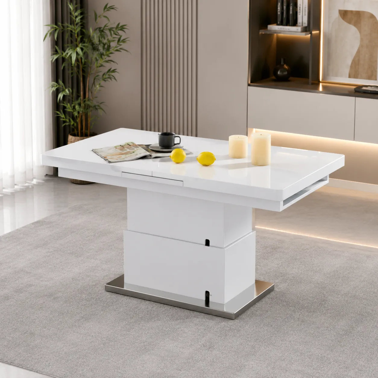 Table a Rallonge Relevable Automatique Blanc 135/170