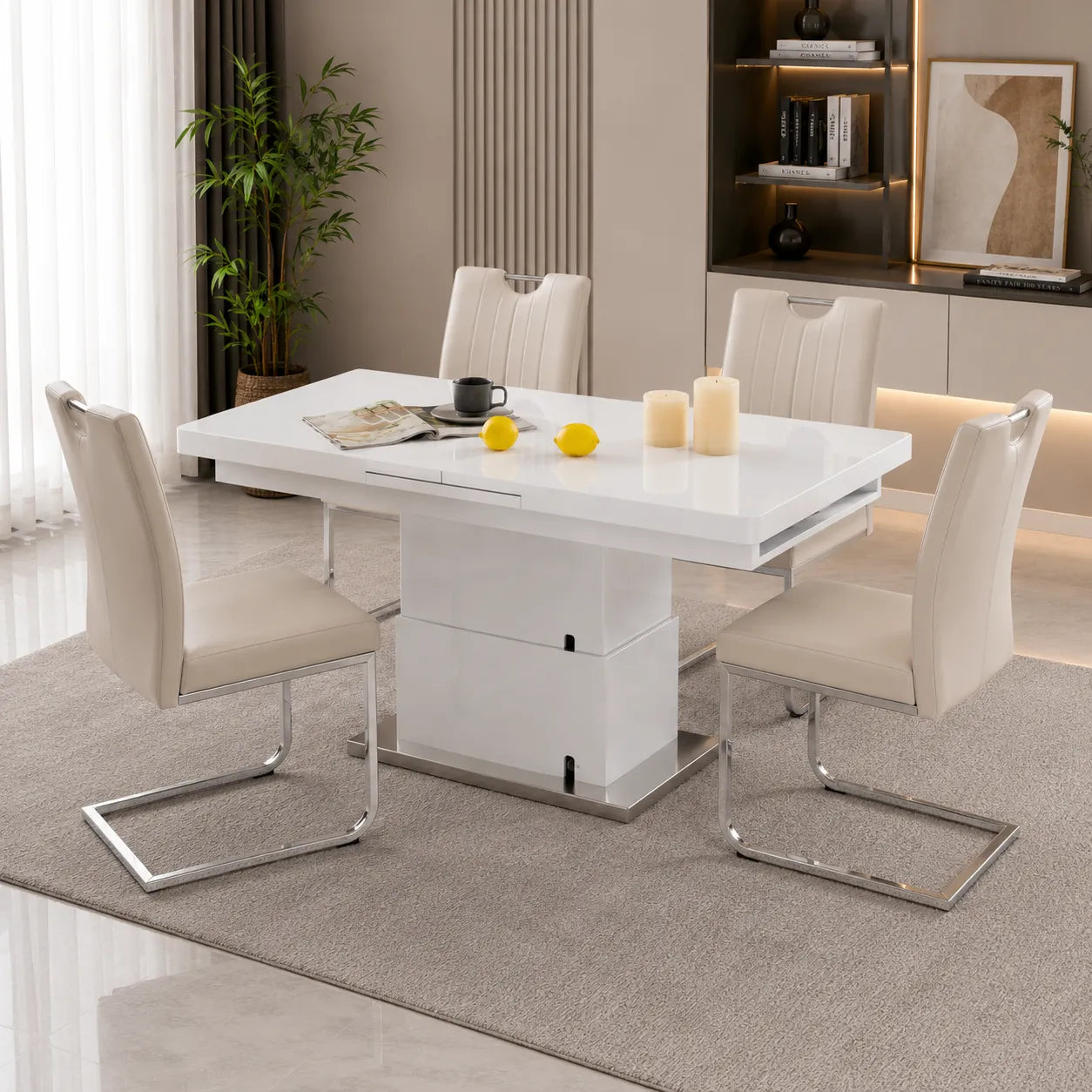 Table a Rallonge Relevable Automatique Blanc 135/170