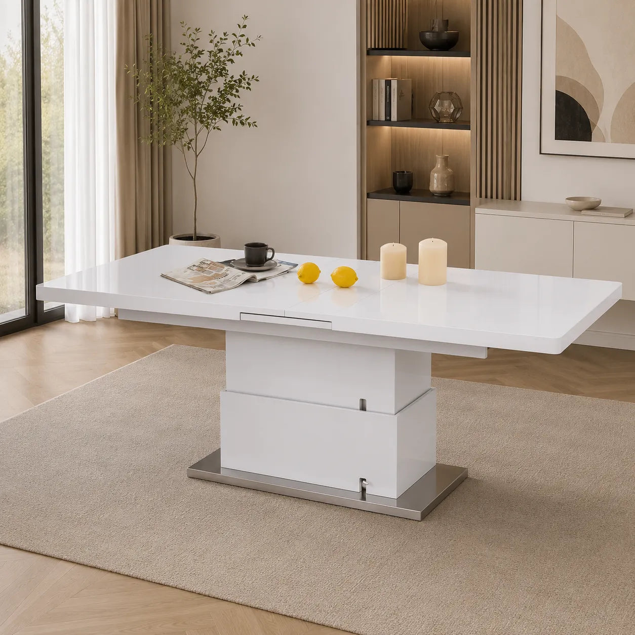 Table a Rallonge Relevable Automatique Blanc 135/170