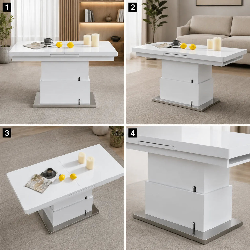 Table a Rallonge Relevable Automatique Blanc 135/170