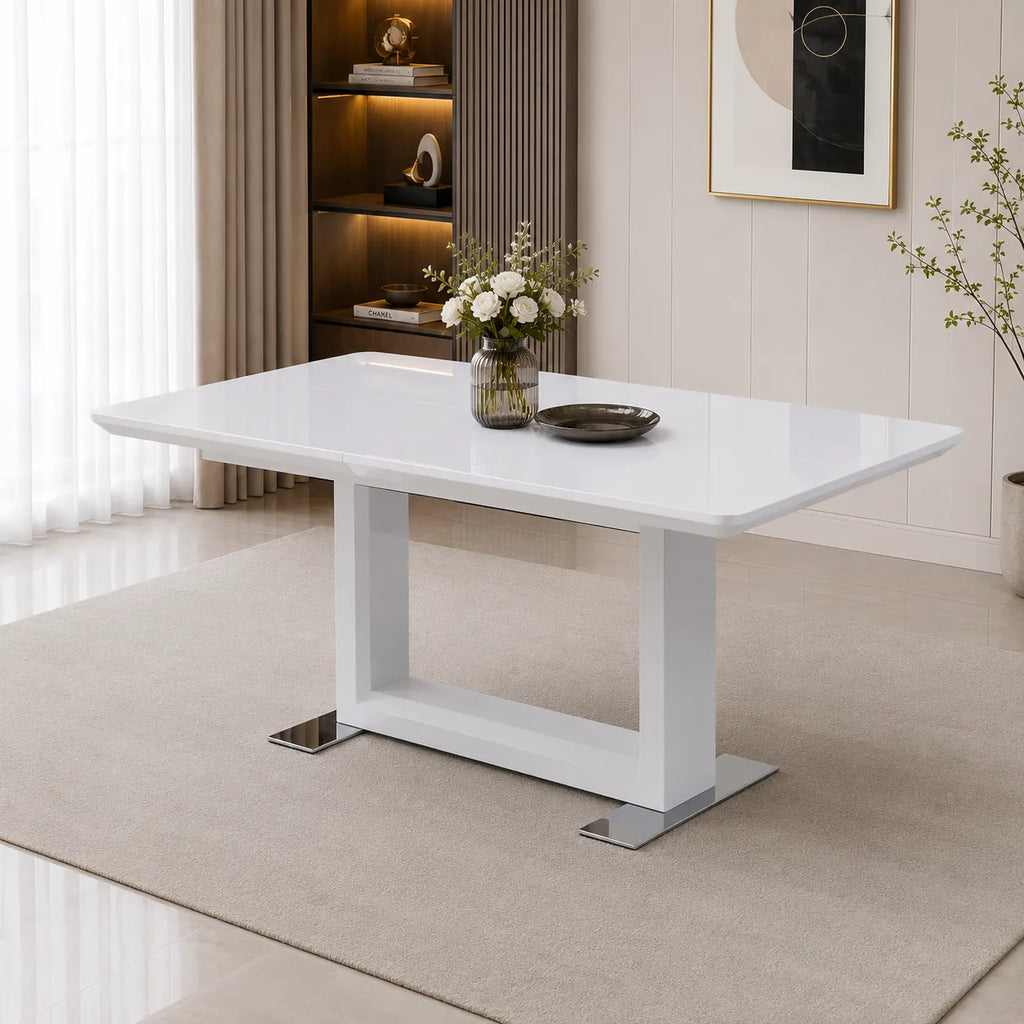 Table a Rallonge laque blanc