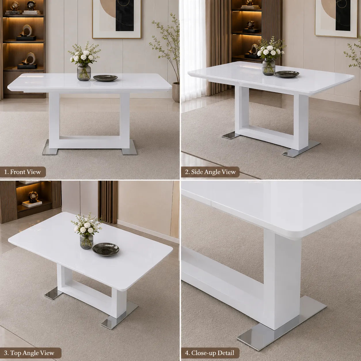 Table a Rallonge laque blanc