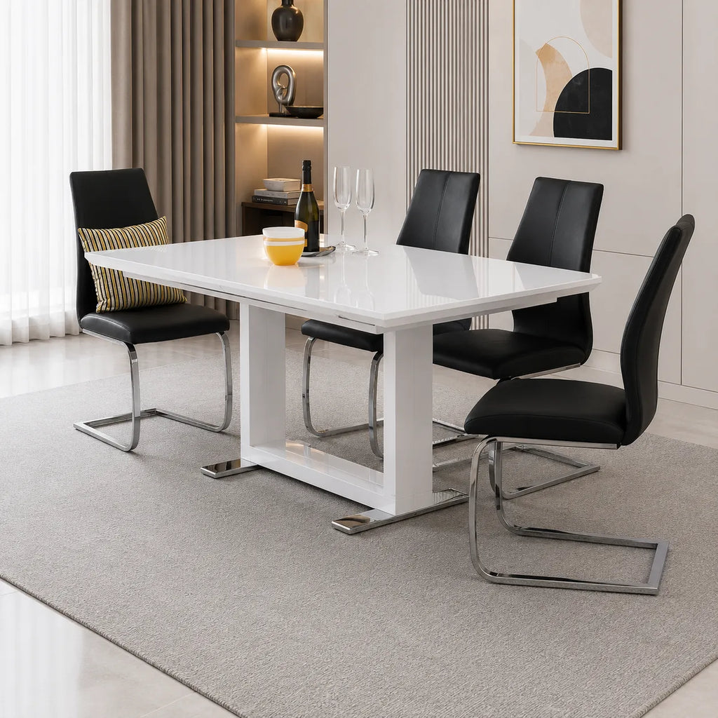 Table a Rallonge laque blanc