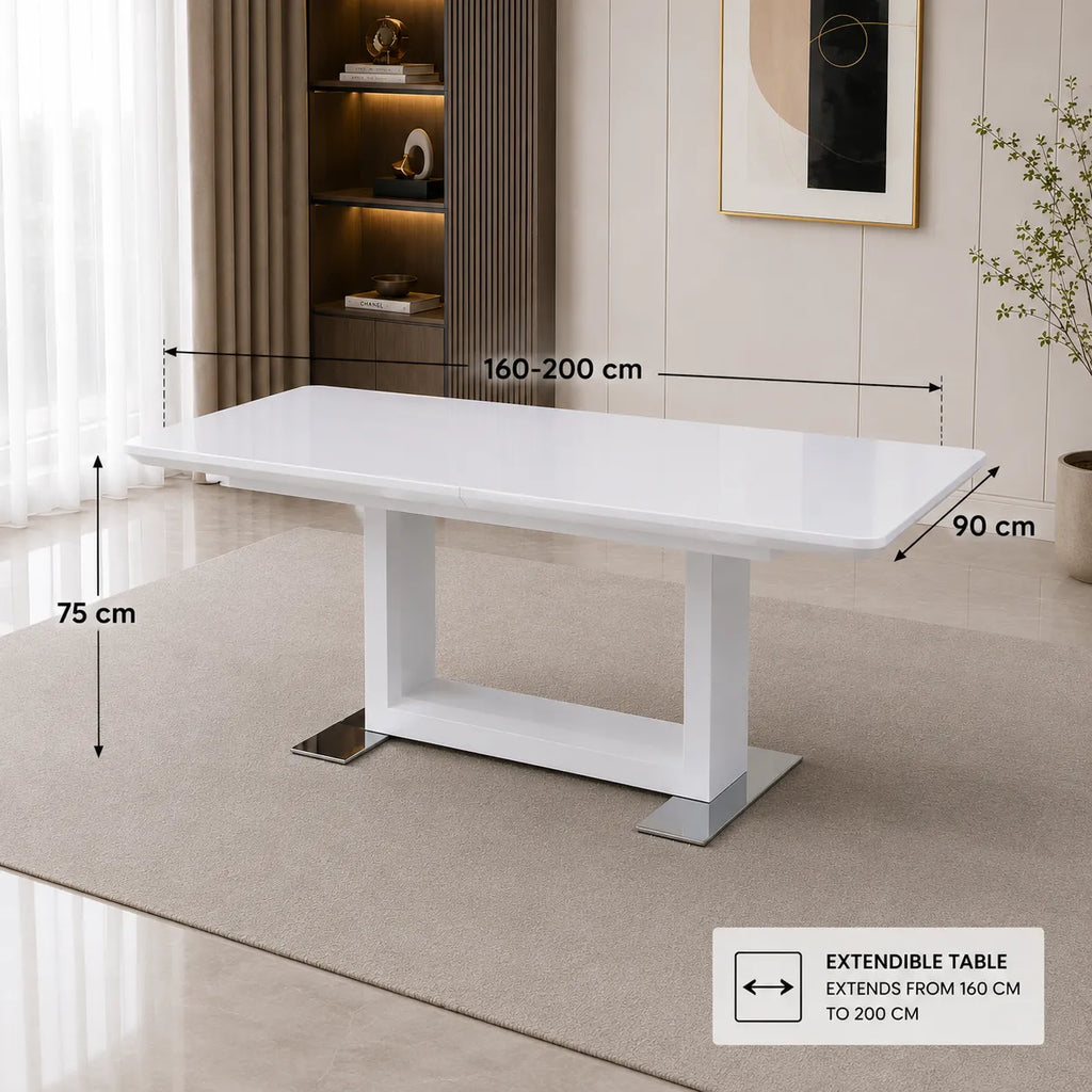 Table a Rallonge laque blanc