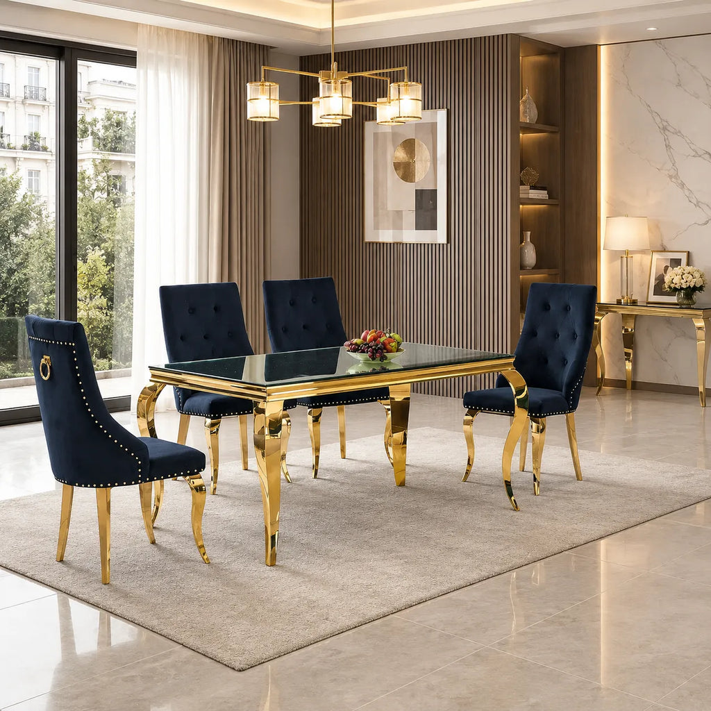Table à manger dorée miroir NEO