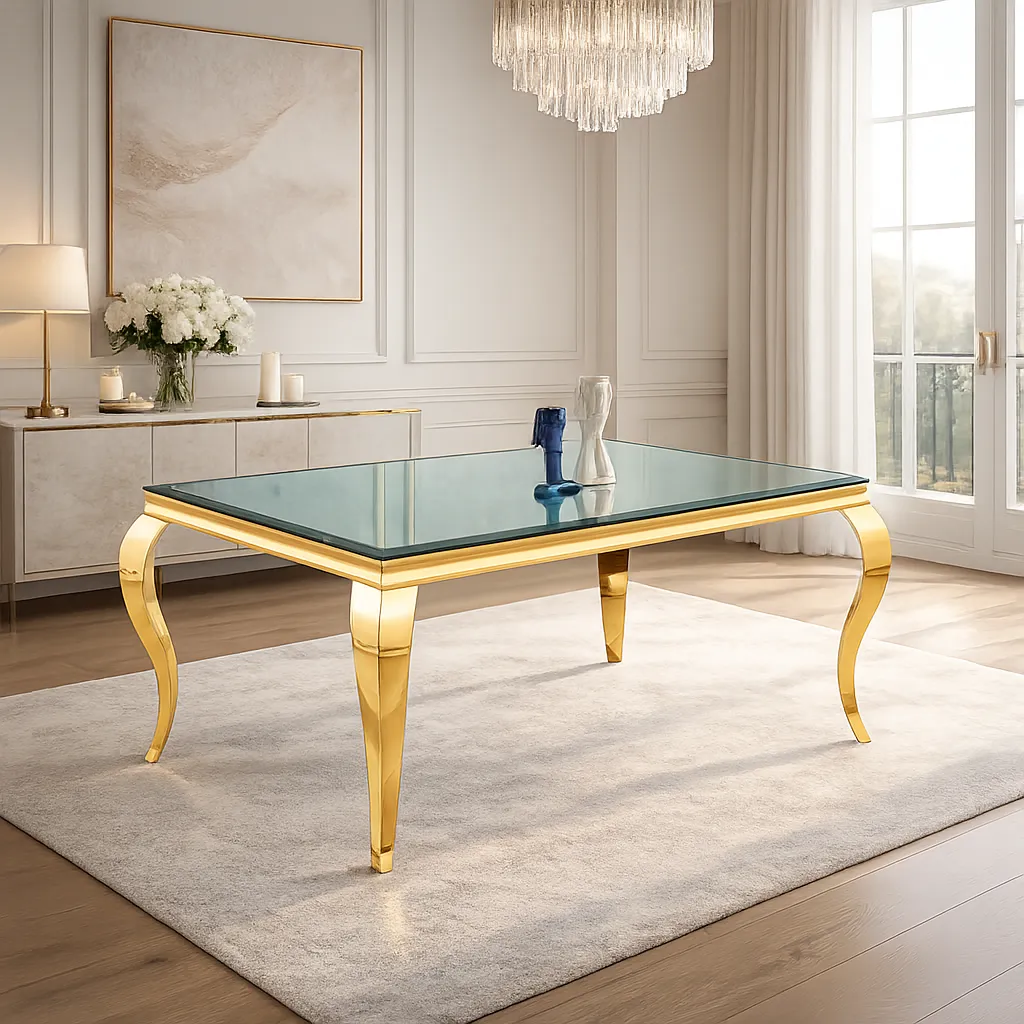 Table à manger dorée miroir NEO