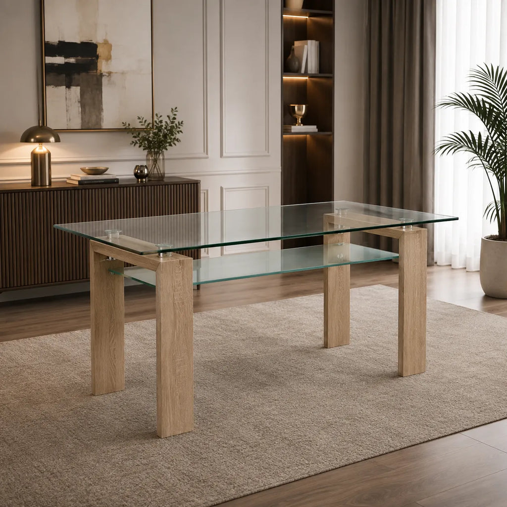 Table avec 6 chaises grises 