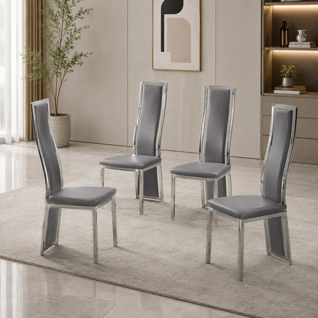 Table en verre et chaise gris DIA