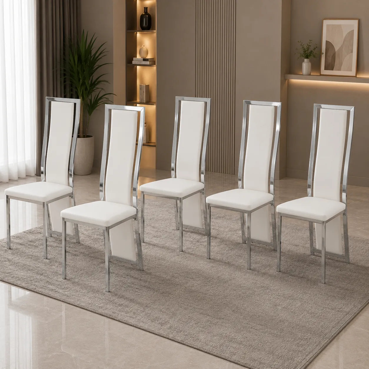 Table et chaise blanc marbre noir DIA
