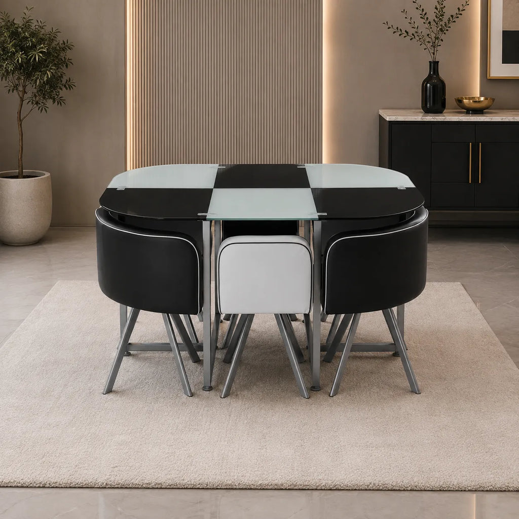 Table manger 6 chaises noir SPACE
