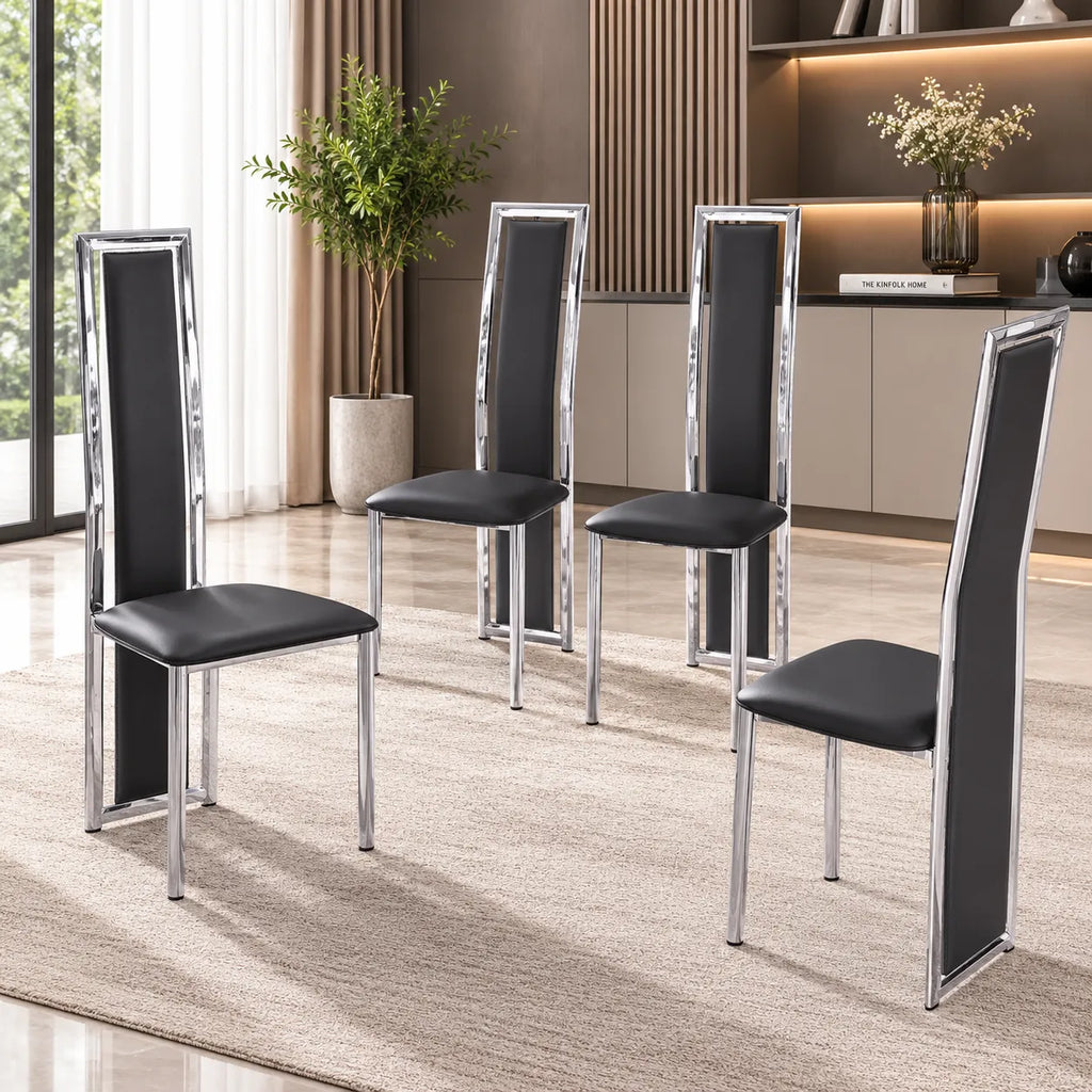 Table manger avec 4-6 chaises chromé TAM