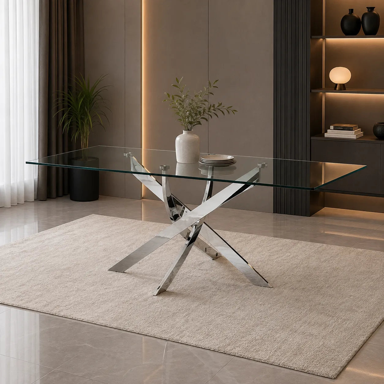 Table repas et chaises blanches DESIGN