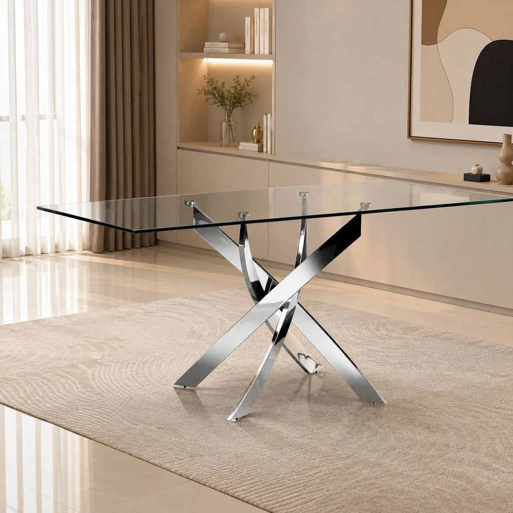 Table repas et chaises blanches DESIGN