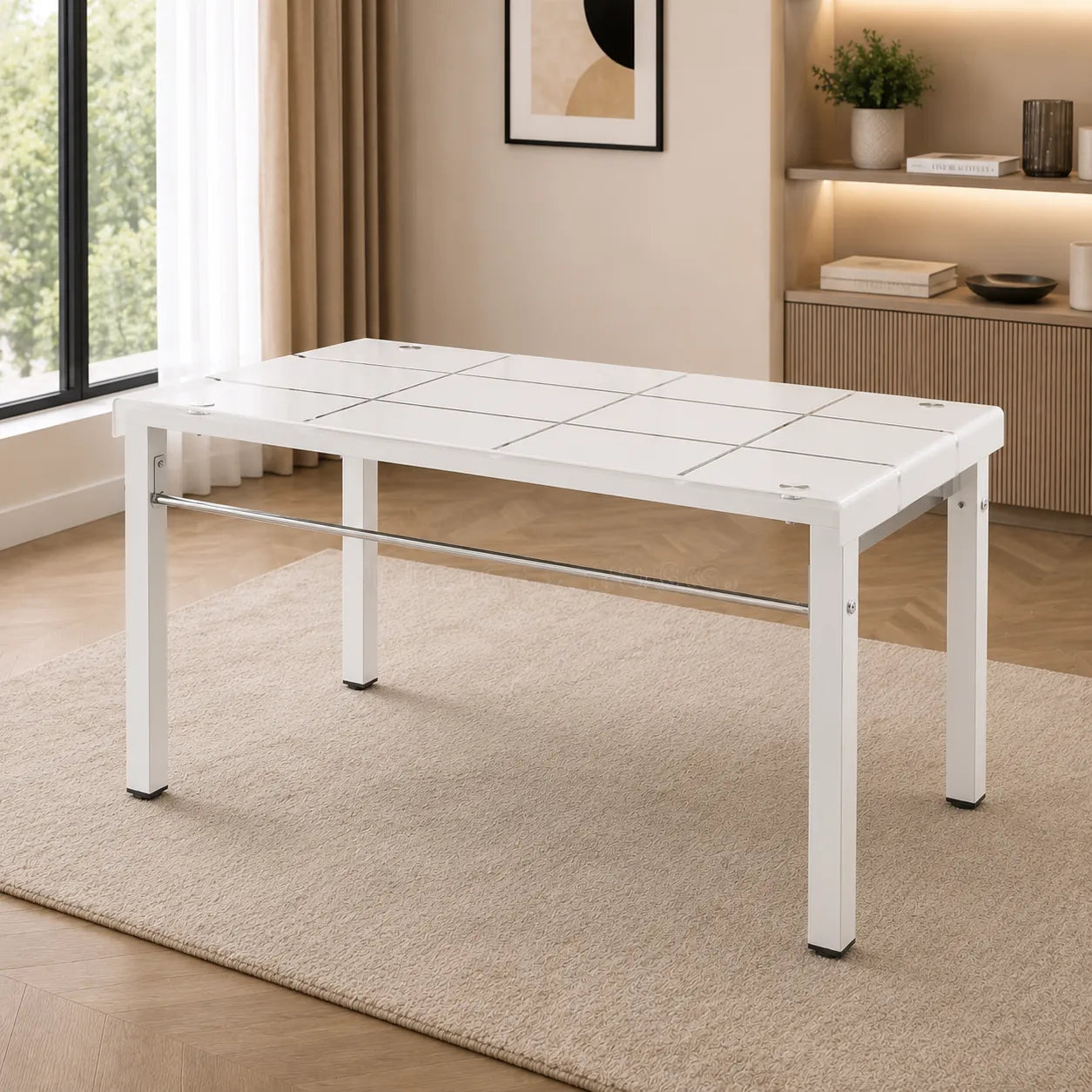 Table repas et chaises blanches TAO